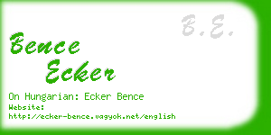 bence ecker business card